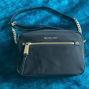 Michael Kors black nylon camera/crossbody bag